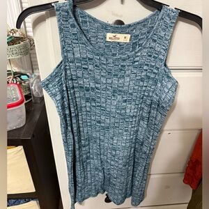 Hollister Women's Teal Textured Tank Top
